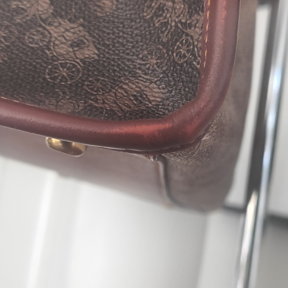 Coach Brown and Red Signature Tote Bag - Picture 6 of 8